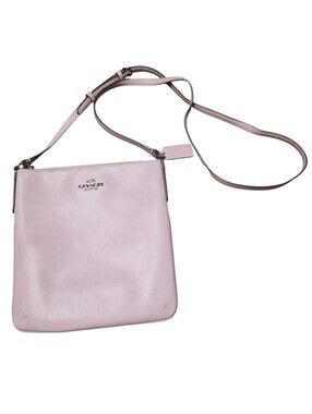 Coach Crossgrain Leather North/South Crossbody Bag F36063 Dahlia L1557